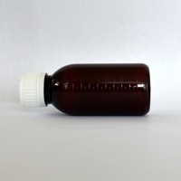 Bouteille en plastique PET de 100ML brun foncé pour médicament liquide oral sirop contre la toux eau avec bouchon à vis à double échelle