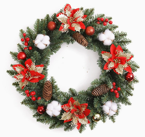 Fabricant professionnel, fourniture en gros de couronnes de Noël en pin floqué PE/PVC, couronnes artificielles en <span class=keywords><strong>sapin</strong></span> pour les fêtes, prix de gros - Product Image 6