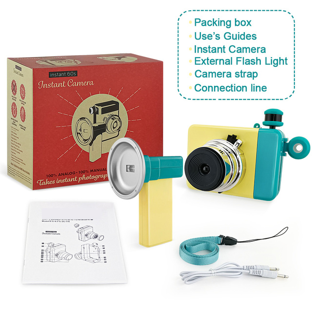 Winait Factory Oem Instant Film Camera with Led Light