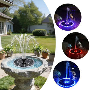 Fontaine solaire extérieure 3,5 W pour jardin, kit de pompe à eau solaire pour bassin intérieur avec 7 buses, lumière de fontaine 7 couleurs, pour bain d'oiseaux - Product Image 3