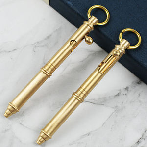 Nouveauté rétro surface terne brute cool edc extérieur en laiton massif blanc pistolet boulon <span class=keywords><strong>action</strong></span> stylo pour homme cadeaux - Product Image 2