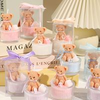 Bärenförmige Duftkerze im Glasbecher Herz-Dekor Kreatives Geschenk Heim-Geburtstags-Ornament Großhandel