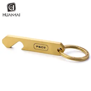 custom laser engraving logo brass bottle opener keychain with logo