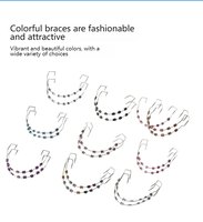 Accessoire buccal décoratif coloré pour appareil dentaire en acier inoxydable, ornements dentaires multicolores en option