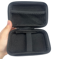 Kotak penyimpanan Hard Shell EVA hitam kustom untuk kabel Data Digital Hard disk Bank daya tahan air tas tahan guncangan untuk berkemah