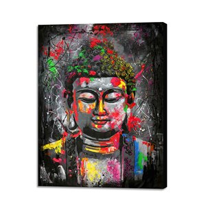 Graffiti Abstract <strong>Buddha</strong> Wall Picture Gold Foil Abstract <strong>Canvas</strong> Art Oil <strong>Buddha</strong> <strong>Painting</strong> - Product Image 1