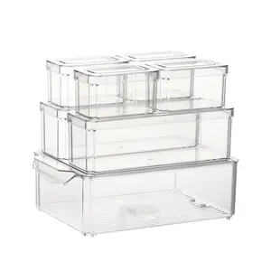 Mascotte 7 Stuks Set Bpa Gratis Koelkast Organizer Bakken Plastic Dozen Voor Koelkast Keukenkast Pantry Organisatie En Opslag