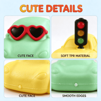 Jouets anti-stress souple en TPR pour voiture, jouets sensoriels craquelaux pour enfants, cadeaux de fête, vente en gros, boîte de Noël colorée, lot de 12 pièces