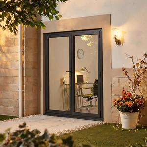 Porte battante extérieure en aluminium, simple ou double battant, avec plaque de protection solide, partie inférieure en verre, rupture de pont thermique, pour jardin, patio, <span class=keywords><strong>terrasse</strong></span> - Product Image 6