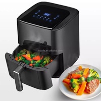 Friteuse à air électrique Aifa 8L avec fenêtre en verre carrée, sans huile, design moderne en acier inoxydable, contrôle numérique LCD