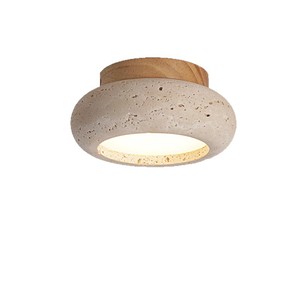 Wabi Sabi Style Ceiling Light Solid Wood Led Entryway Hallway Lighting Guesthouse Hotel Corridor Fixture - Product Image 3