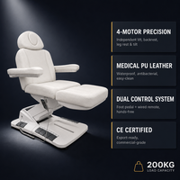 Table de soin esthétique électrique à 4 moteurs, hauteur réglable, télécommande, salon de beauté, spa, tatouage, microblading, clinique dentaire