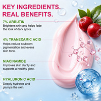Crème Hydratante de Nuit OEM à Marque Blanche 7% Arbutine Éclaircissante pour Taches Brunes, Taches de Rousseur et Imperfections avec Niacinamide