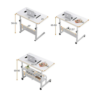 Table de Couture Pliable pour Travail de Bureau, Bureau d'Angle, Pieds Extensibles, Haute Réglable, Table de Couture Pliable