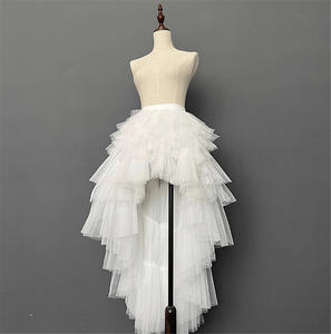 Soldes Chaudes <span class=keywords><strong>Jupe</strong></span> Longue <span class=keywords><strong>Femme</strong></span> Taille Haute Étages Couleur Unie Tulle Gâteau pour Mariage Soirée Club - Product Image 6