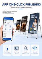 Écran d'affichage numérique LED mobile pliable FTV en forme de A avec contrôle par application, 4 roues, utilisation intérieure, couleur intégrale, pas de pixel P1.25-P2.5