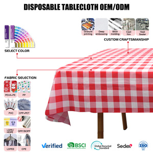 Tovaglie Rettangolari in Plastica Usa e Getta per Catering, Personalizzabili con Logo, Impermeabili ed Elastiche per Feste e Patio - Product Image 1