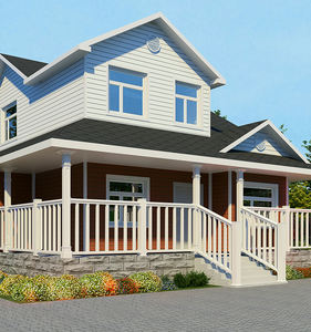 Rampe d'<span class=keywords><strong>escalier</strong></span> en <span class=keywords><strong>PVC</strong></span> plastique 6'WX3'H / Rampe de balcon noire, clôture d'<span class=keywords><strong>escalier</strong></span>, vente en gros bon marché, design personnalisable, durable, extérieur - Product Image 3