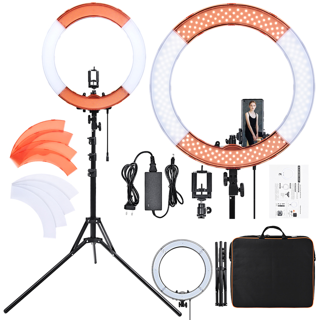 18 Inch 48 cm 55W 5500K Dimmable LED Ring Light High CRI 83 Plus 4800LM with Tripod Stand for Camera Smartphone Video Shooting
