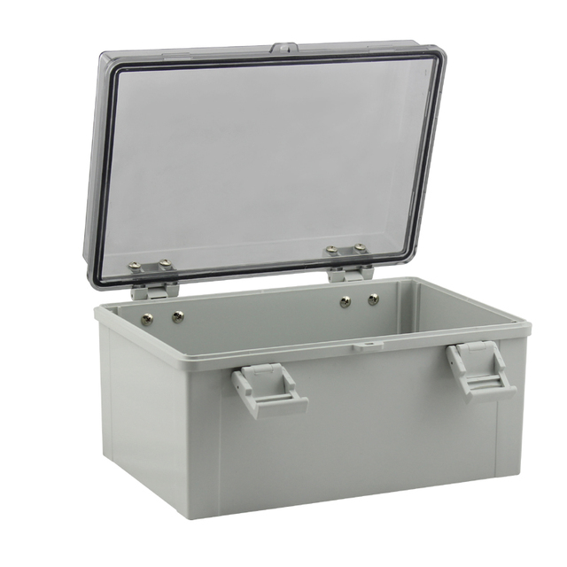 SAIPWELL 300*200*170mm IP66 Outdoor Waterproof Electrical Control Box (Junction/PCB) Transparent Lid Cover Hinge PC Enclosure