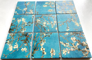 Ds Luxury Inkjet Printing Square Mixed Dark Green Design Stone Tile Decoration rivestimenti per pareti piastrelle mosaico di marmo - Product Image 2