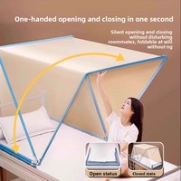 Moustiquaire pliable sans installation pour adultes, idéale pour dortoirs étudiants, avec mailles épaisses anti-moustiques, couvre-lit universel pour chambre à coucher