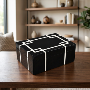 Vente en gros Meilleur prix Boîte à bijoux laquée personnalisée Laque haute brillance Boîte d'emballage de bijoux en bois de cadeau de luxe OEM du Vietnam - Product Image 1