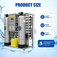 Système de purification d'eau de qualité industrielle 2000L/H avec cadre en acier inoxydable, machine de traitement d'eau par osmose inverse à 7 étapes avec UV
