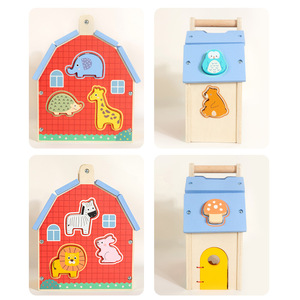 Giocattolo Educativo <span class=keywords><strong>Montessori</strong></span> Ecologico in Legno con Forme di Animali da Abbinare, con Maniglia per il Trasporto, per Bambini da 2 a 4 Anni - Product Image 6