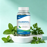 Complément de chlorophylle OEM - Chlorophylline de sodium-cuivre, Persil et Menthe poivrée, 30 capsules, Étiquette personnalisée