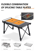Nouvelle conception moderne de table de pique-nique multifonctionnelle en aluminium pour l'extérieur, table de camping légère combinée extensible IGT pour barbecue