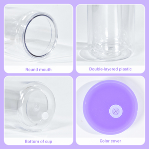 Cup Snow Globe Tumbler DIY Jar Clear <strong>Double</strong> <strong>Wall</strong> Plastic 20oz Mugs PS American Style Business Gifts Individually White <strong>Box</strong> - Product Image 4
