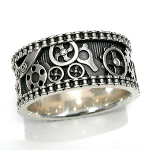 Anello di Moda a Forma di Ingranaggio, Design Meccanico Minimalista ed Elegante, Gioiello da Donna per Uso Quotidiano - Product Image 1