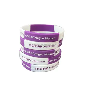 Braccialetto in Silicone viola bracciale in PVC bracciale di gomma confraternita NCNW del consiglio nazionale delle donne Negro