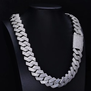 Chaîne cubaine lourde en moissanite VVS1 testée au diamant avec certificat GRA, plaqué or 18 carats sur argent 925, best-seller, personnalisable, style Hip Hop - Product Image 4