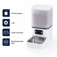 Distributeur automatique de nourriture pour animaux de compagnie intelligent JH-06 avec caméra grand angle Wi-Fi double bande, options de bols en acier inoxydable et en plastique