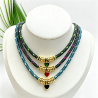 Collier Pendentif en Paracorde Style Bohème en Laiton Plaqué Or 18K avec Breloque Cœur Tendance pour Fabrication de Bijoux DIY et Bijoux de Mode