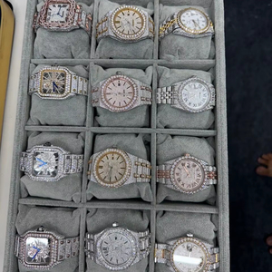 Boîte de collection de montres de luxe en moissanite hip-hop, présentant des montres glacées de styles variés pour les amateurs de mode haut de gamme - Product Image 2