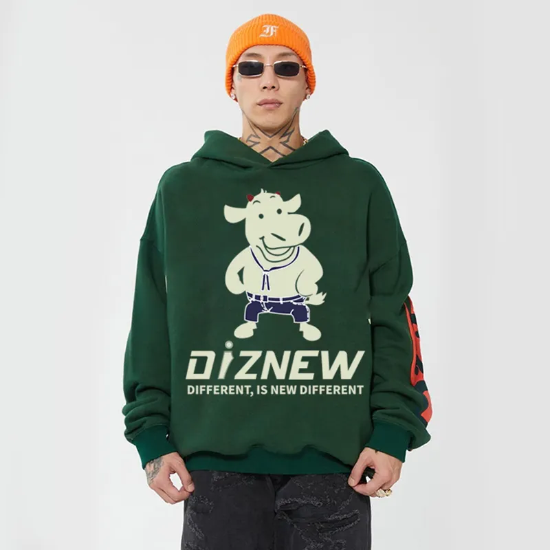 DiZNEW 2022 कश प्रिंट पुरुषों बड़े प्लस आकार पुरुषों की hoodies & amp sweatshirts