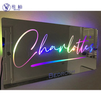 Dropshipping Shopify POD 产品 LED 发光姓名镜 个性化姓氏发光镜床头柜装饰