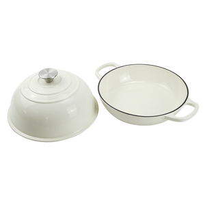 Moule à pain rond <span class=keywords><strong>en</strong></span> <span class=keywords><strong>fonte</strong></span> émaillée de 10 pouces avec couvercle et doubles poignées, compatible four et cuisinière à induction, vente <span class=keywords><strong>en</strong></span> gros - Product Image 2