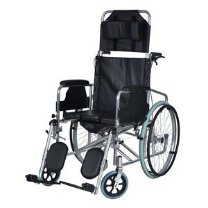 Manual Wheelchair Folding Lightweight Four Wheeler With Commode Seat For Elderly Mobility - Product Image 2