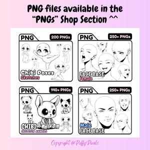 OEM ODM Anime Procreate : Poses Chibi, Esquisses de Base, Gesta de Mains, Tampons de Personnages Kawaii, Guide de Pinceaux, Personnages Mignons (Femmes, Filles, Animaux de Compagnie, en Action) - Product Image 4