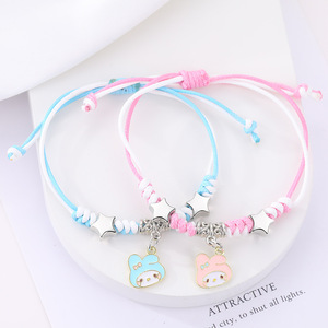2024 nouveau trèfle lumineux Couple Bracelet dames mignon Animal lune étoile serrure clé pendentif bijoux amitié amant cadeau - Product Image 4