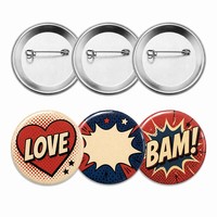 Badges rétro anime, style vintage, épingles en métal avec design artistique manga classique