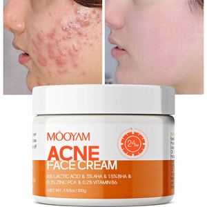 Crème d'élimination de l'acné au zinc acide salicylique acné cicatrices taches contrôle de l'huile rétrécir les Pores BHA <span class=keywords><strong>AHA</strong></span> crème pour le visage contre l'acné - Product Image 1