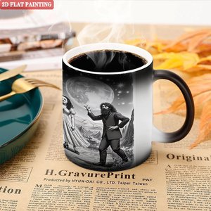 Soft Frosted Touch <b>Ceramic</b> <b>Mug</b> 11oz Black Heat Activated Color Changing Coffee Tea Cup - Product Image 5