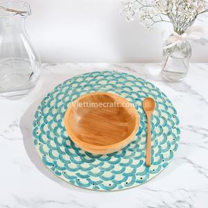 Napperon motif mosaïque Ocean Design plat et assiette napperon nacre, mer idéal en gros Vietnam artisanat en gros - Product Image 1