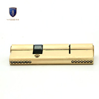 Cylindre de serrure à mortaise en laiton massif double ouverture 70 mm de luxe haute sécurité, grade 2 ANSI, nickelé, pour porte en bois - Vente en gros