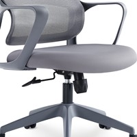 Chaise de bureau ergonomique moderne JOHOOFURNITURE en PP avec appuie-tête réglable, cadre gris, coussin épais confortable